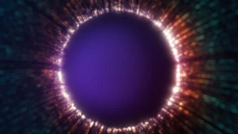 Digital Eye Fly-Through: An abstract animation of a glowing pupil and iris made 스톡 일러스트