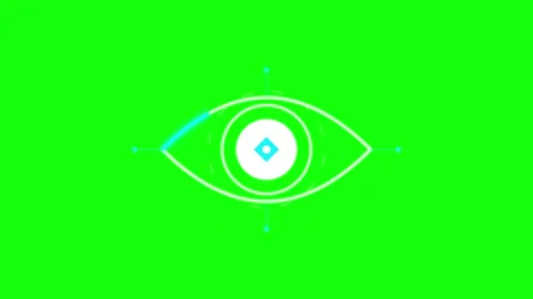 Digital eye hud interface animation: futuristic biometric scanning technolo.. Stock Footage 344863132