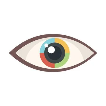Digital eye icon flat vector. View look Stock Illustration