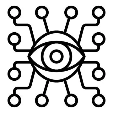 Digital eye icon outline vector. Health information イラスト素材
