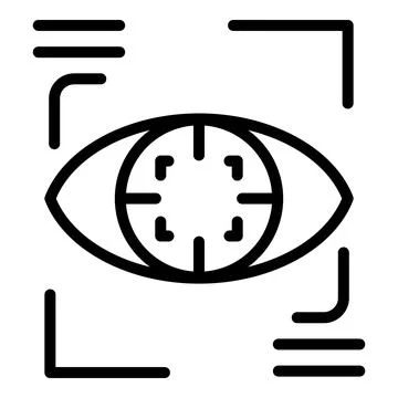 Digital eye icon outline vector. Vr platform Stock Illustration