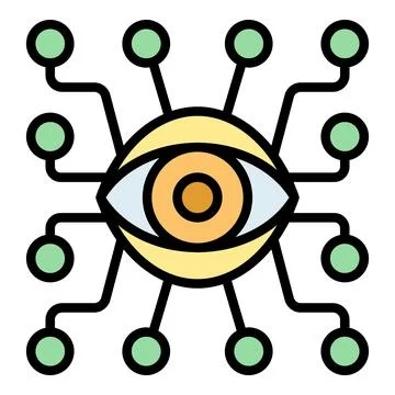 Digital eye icon vector flat 스톡 일러스트