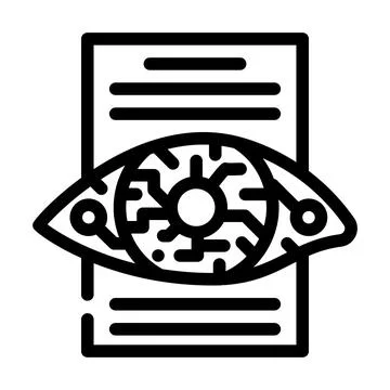 Digital eye kyc line icon vector illustration 스톡 일러스트