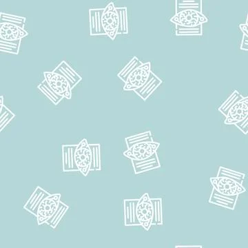 Digital eye kyc line vector seamless pattern Stockillustratie