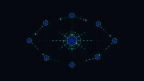Digital eye network technology data security cyber intelligence and connection Stock Footage 347560188