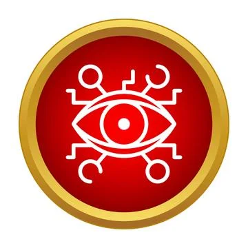 Digital eye scanning biometric recognition technology icon Stock Illustration