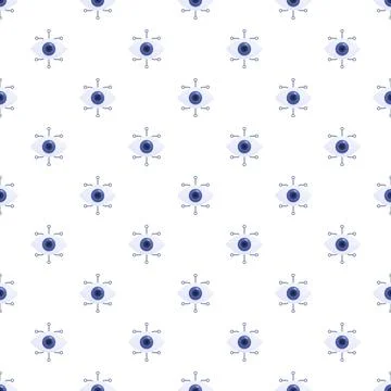 Digital eye surveillance grid seamlessly observing data background 库存插图