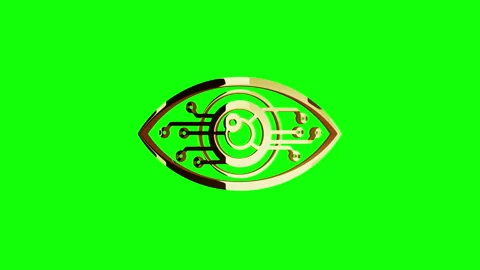 Digital eye symbol isolated looped rotation Stock Footage 333107313