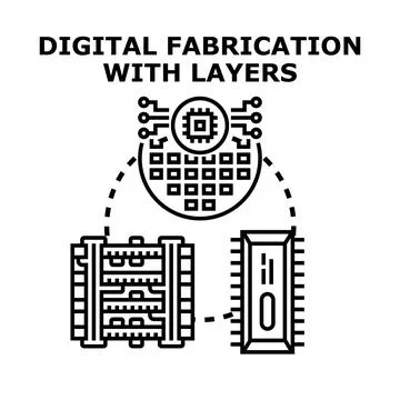 Digital fabrication with layers process icon concept イラスト素材
