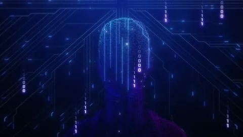 Digital Face AI Technology Stock Footage 276202559