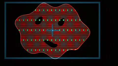 Digital face patterns with changing expressions. Stock Footage 335948633