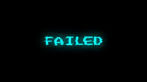 Digital failed text with glitch animation on black background Stock Footage 329752947