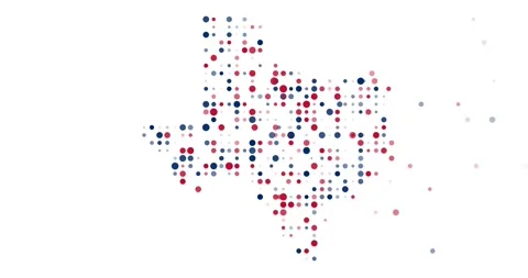 Digital Falling Dots Transition Forming the Texas Map Stock Footage 322614985