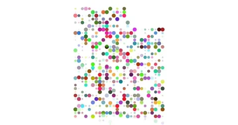Digital Falling Orbs Converging Into the Utah State Map Stock Footage 322658110