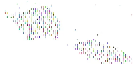 Digital Falling Particles Forming Samoa Map Silhouette 動画素材 321064567