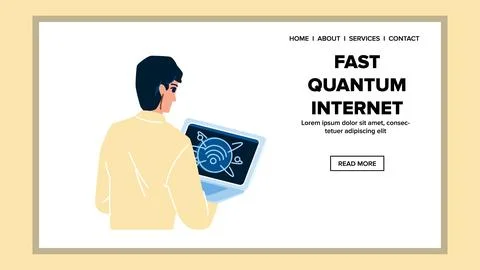 Digital fast quantum internet vector Stock Illustration