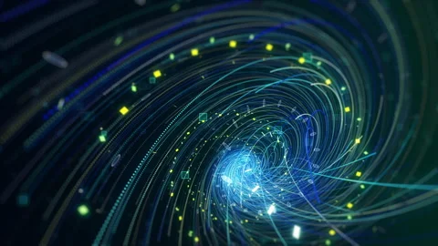 Digital Fiber Optic Transfer in a 3D animation Stock Footage 239075991