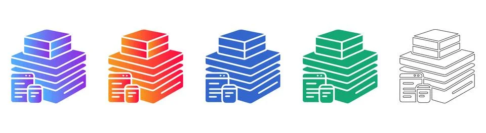 Digital File and Browser Window Stack Icons イラスト素材