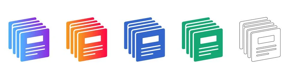 Digital File and Report Document Icons Stock Illustration