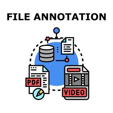 Digital file annotation process for data management Stockillustratie