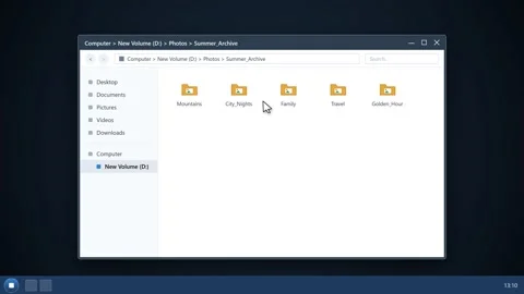 Digital file browser interface navigating through image folders. 4K Vídeos de archivo 341694761