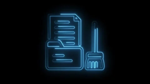 Digital file cleanup glowing animation concept data management system and o.. Stock Footage 346002226