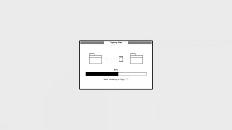 Digital file copying animation on computer screen stock video Stock Footage 347038457