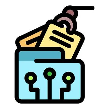 Digital file folder with circuit design elements Stock Illustration