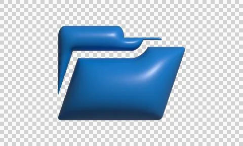 Digital file folder icon isolated on white background. Modern 3D blue docum.. Stock Illustration