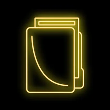 Digital file folder neon glowing icon concept Stock Illustration