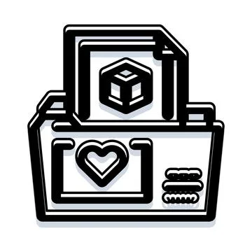 Digital file folder organizing important data and favorites Stock Illustration