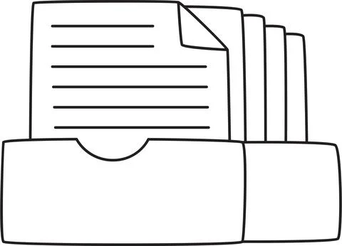 Digital File Folder Stacked Storage Illustration Stock-Illustration