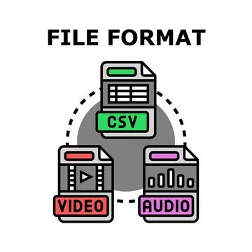 Digital file formats data type vector concept Illustrazione stock