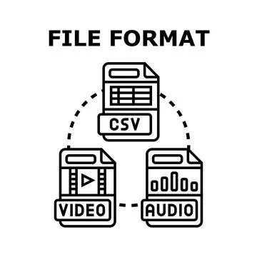 Digital file formats data type vector concept Illustrazione stock