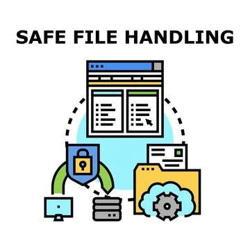 Digital file handling with secure data protection system イラスト素材