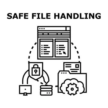 Digital file handling with secure data protection system Stock Illustration
