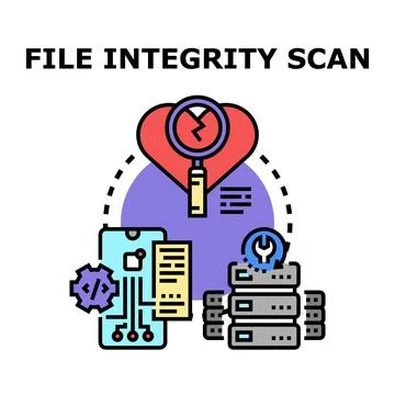 Digital file integrity scanning concept for data security Stock Illustration