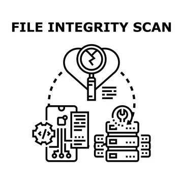 Digital file integrity scanning concept for data security Stock Illustration