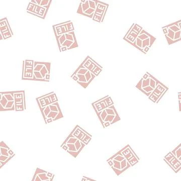 Digital file production glyph vector seamless pattern Stock Illustration