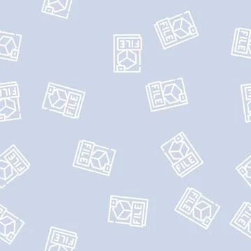 Digital file production line vector seamless pattern Stock Illustration