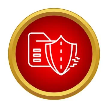 Digital file security shield protecting important data documents Stock Illustration