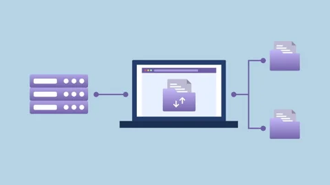 Digital File Sharing and Data Transfer Network 2d Animation with Alpha Matte 動画素材 334993757