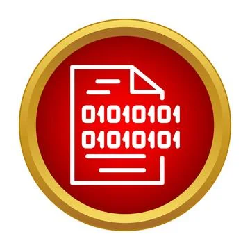 Digital file showing binary code and data encryption icon Illustrazione stock