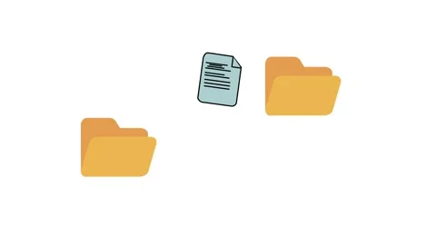 Digital file transfer animation: moving documents between folders for data .. Video stock 334701069