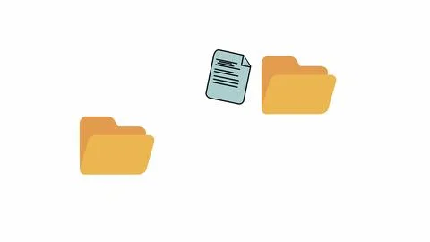 Digital file transfer concept with yellow folder and a document page isolat.. 스톡 일러스트
