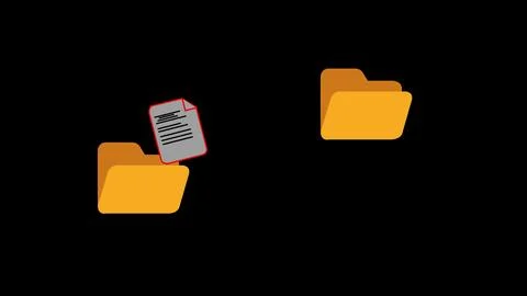 Digital file transfer concept with yellow folder and a document page isolat.. イラスト素材