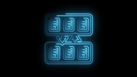 Digital file transfer with neon light effect for business and data transmis.. Video stock 312309369