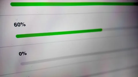 Digital File Uploading or Downloading with Green Progress Bar and Increasing Stock Footage 338012993