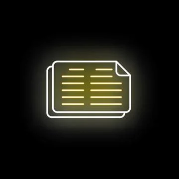 Digital files icon glowing neon yellow Stock Illustration