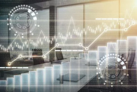 Digital Finance and Data Analytics Background Stock Illustration